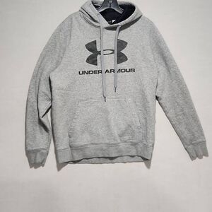 Under Armour Men's Size Large Fitted Coldgear Gray Athletic Hoodie Sweatshirt